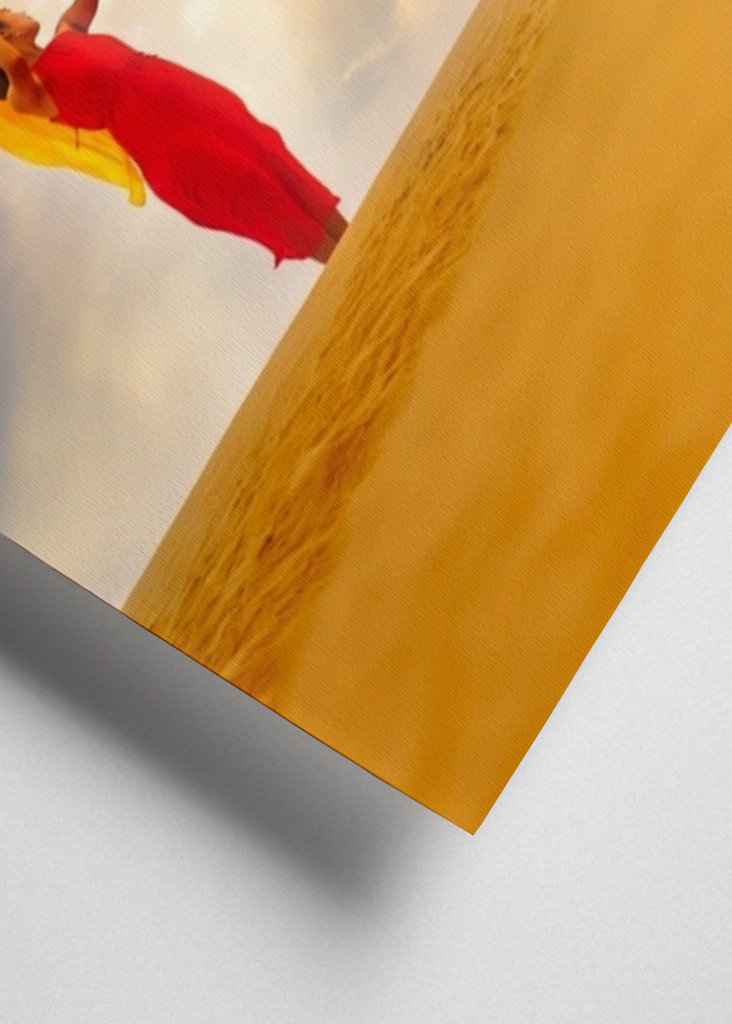 Donna in vestito rosso.