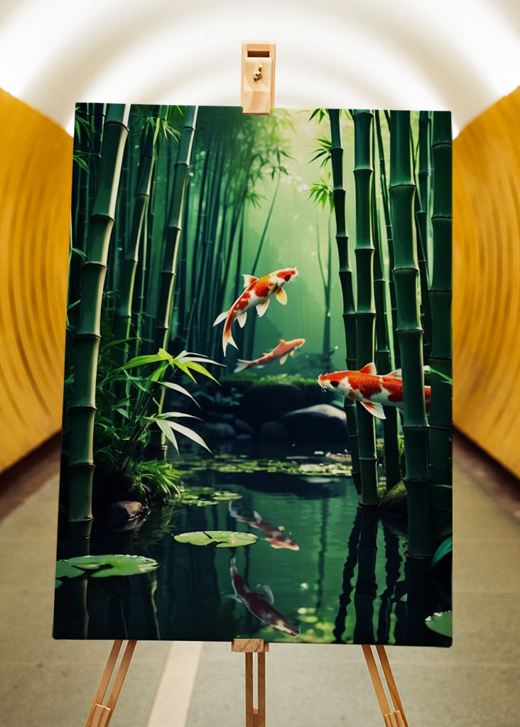 Koi fish jumping 