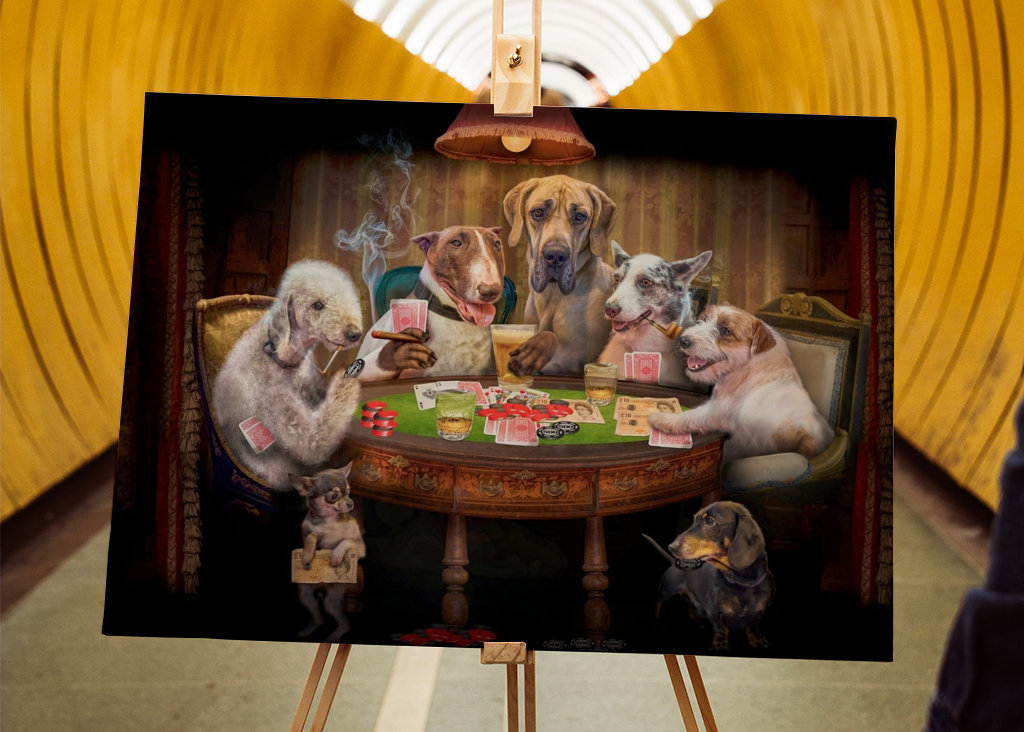 Funny Dog Playing Poker