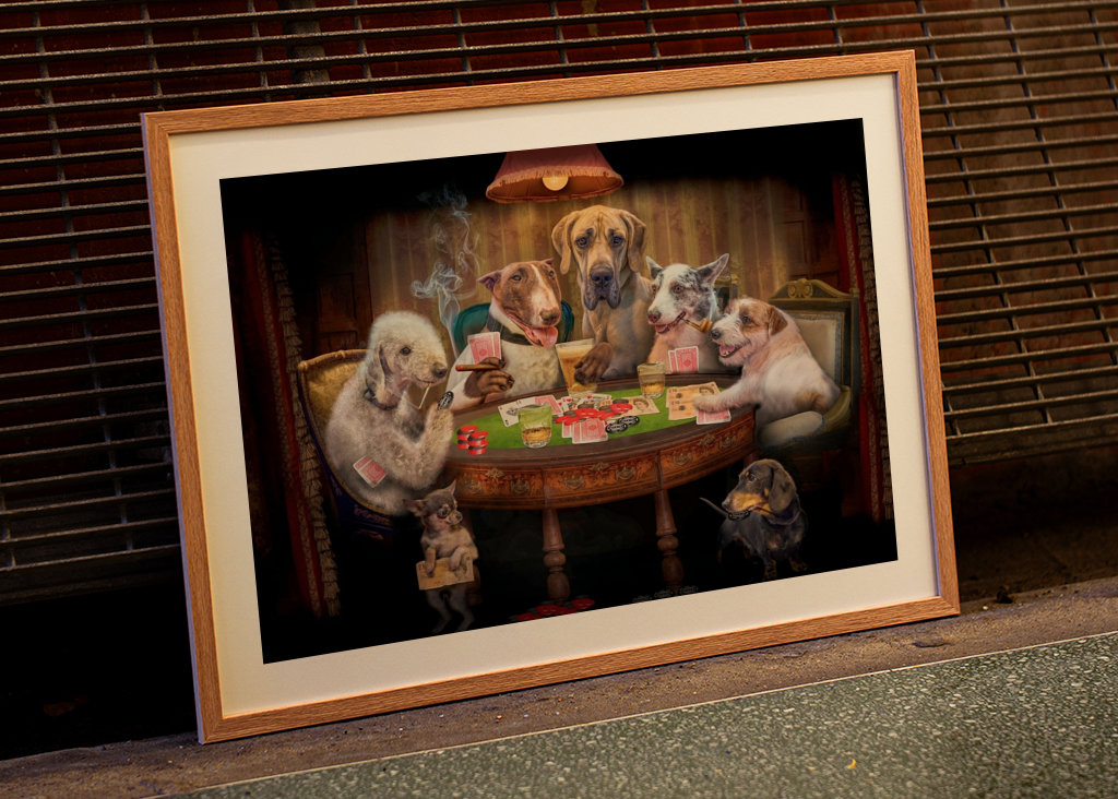 Funny Dog Playing Poker