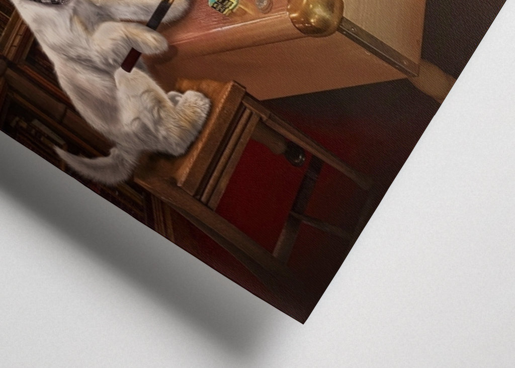 Cane divertente che gioca a biliardo