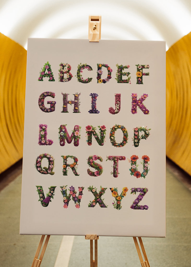Alphabet in flowers