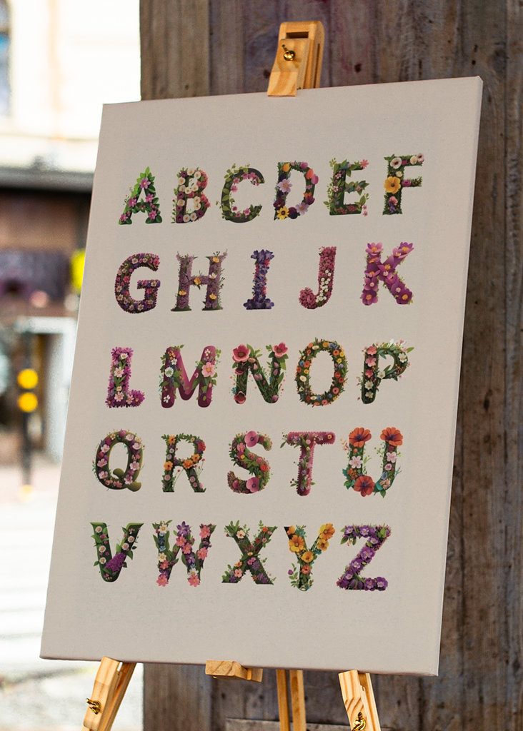 Alphabet in flowers