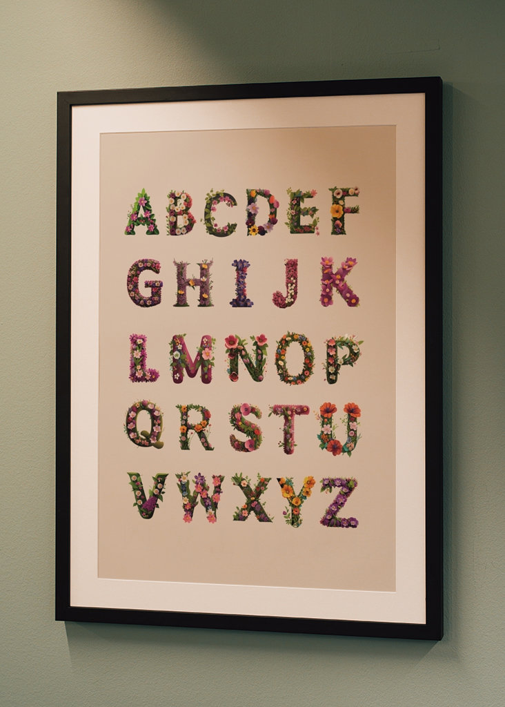 Alphabet in flowers