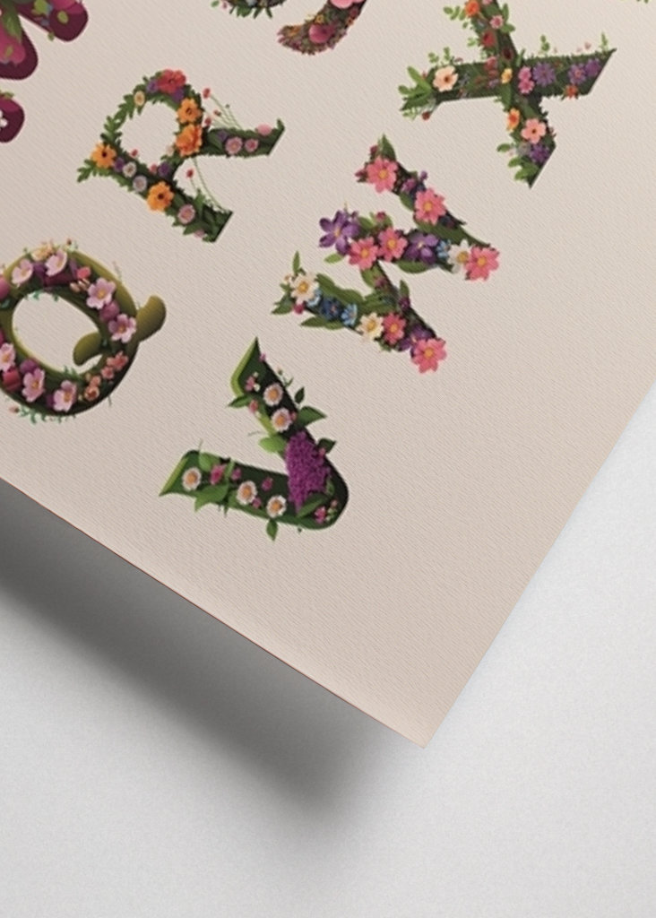 Alphabet in flowers