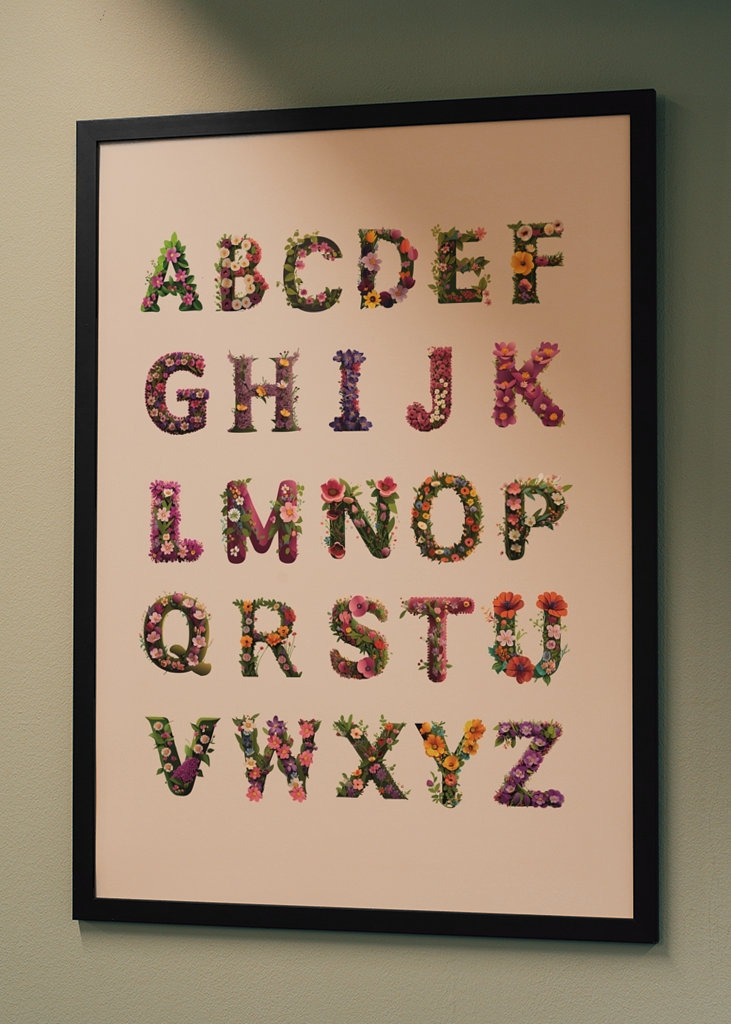 Alphabet in flowers