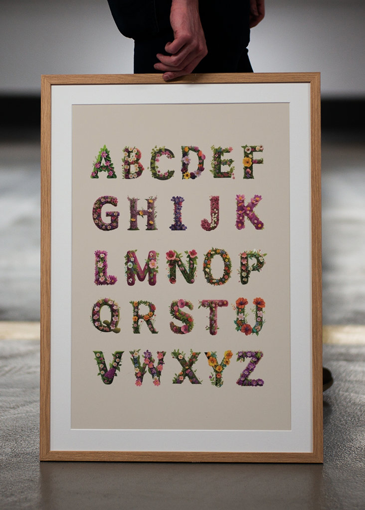 Alphabet in flowers
