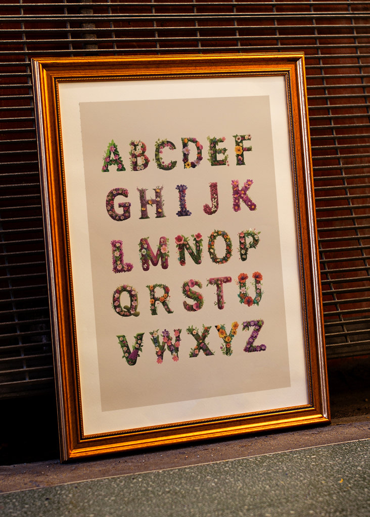Alphabet in flowers