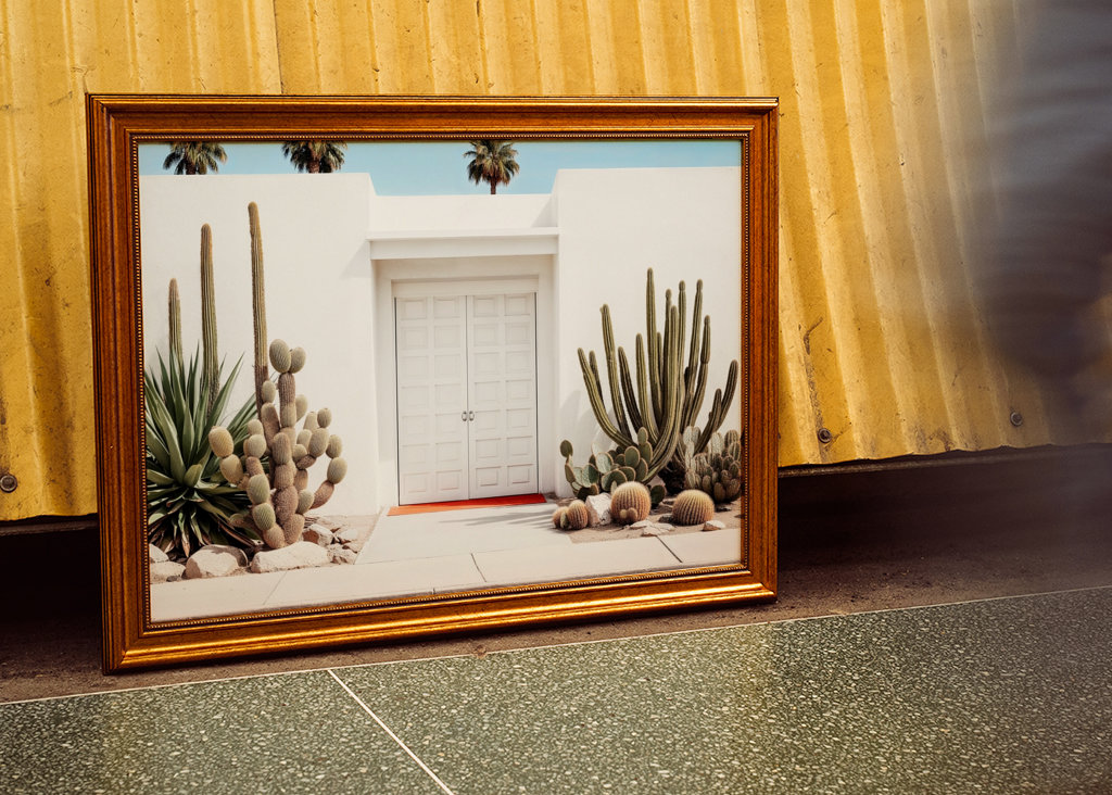 White Mid-Century Modern House