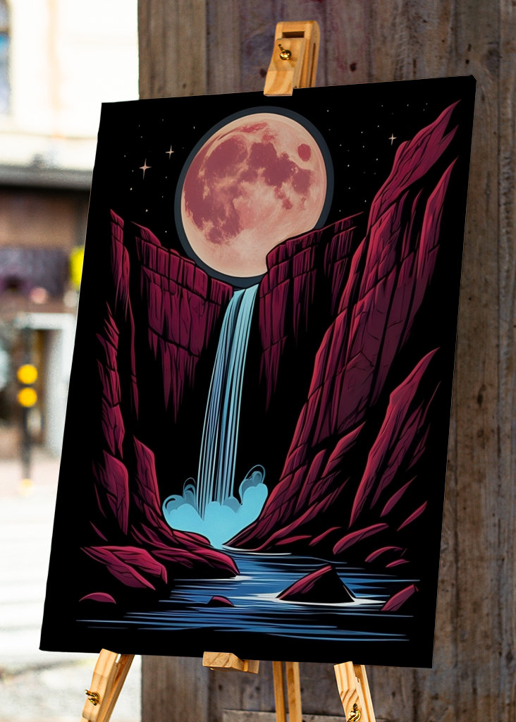 Cascada por la noche