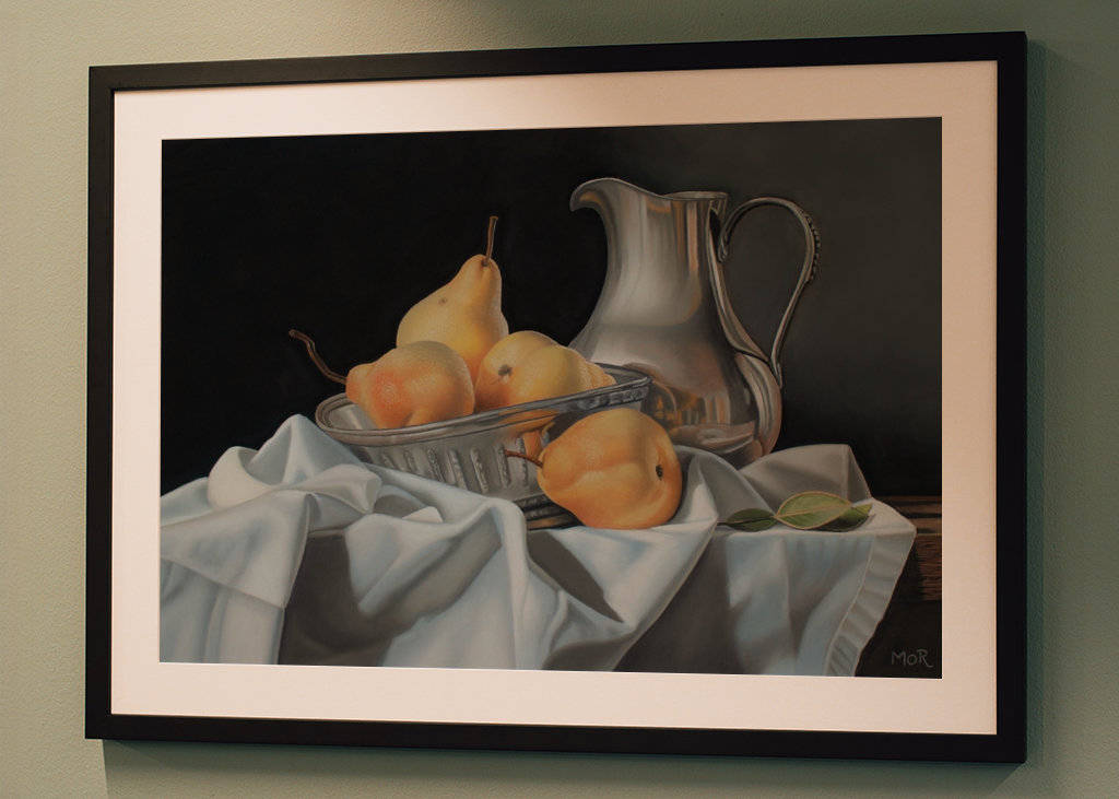 Gruszki i srebrny dzbanek