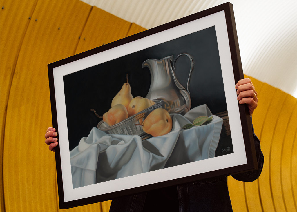 Gruszki i srebrny dzbanek