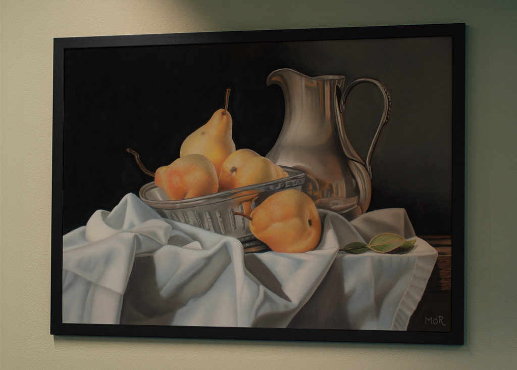 Gruszki i srebrny dzbanek