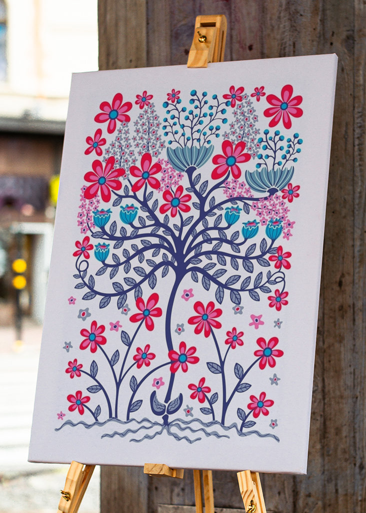 FLOWER BURST Retro Mod Lila