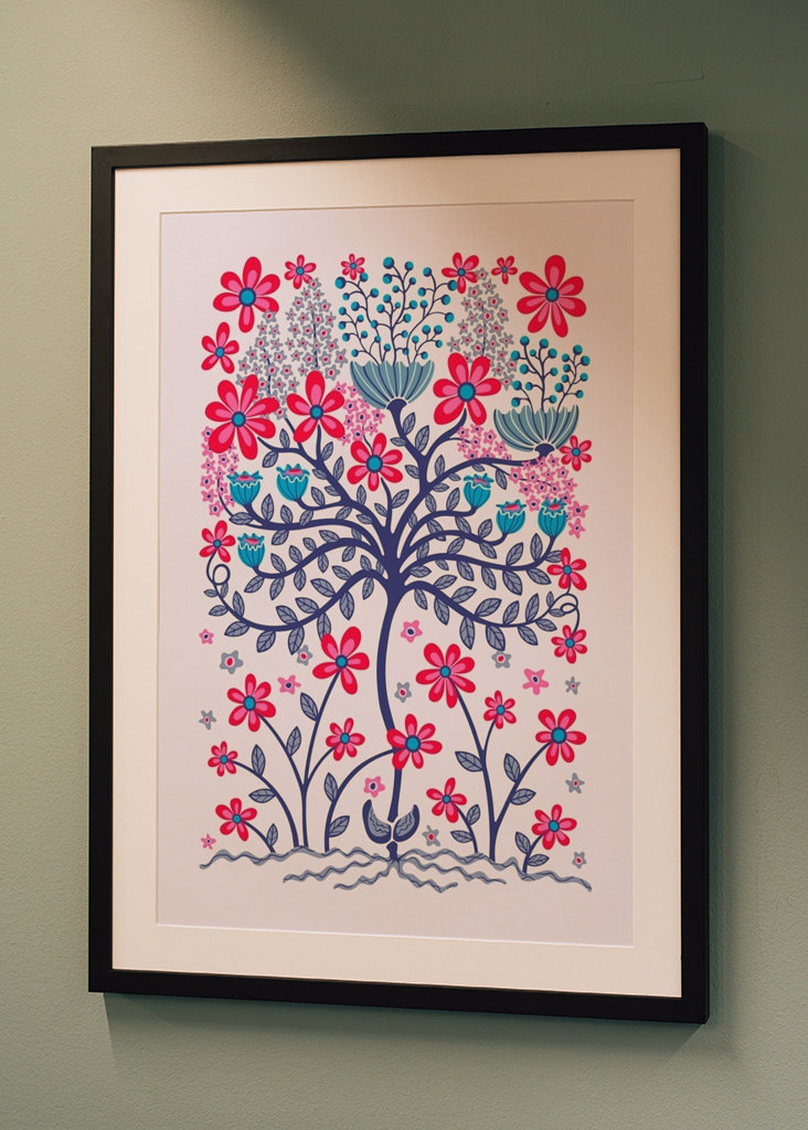 FLOWER BURST Retro Mod Lila