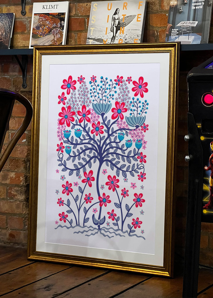 FLOWER BURST Retro Mod Lila