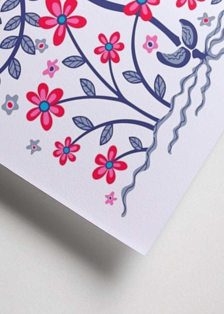 FLOWER BURST Retro Mod Lila