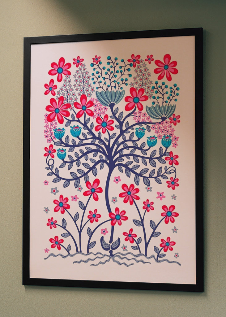 FLOWER BURST Retro Mod Lila