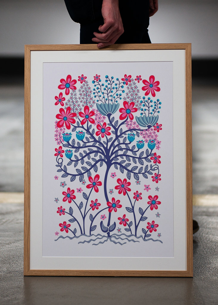 FLOWER BURST Retro Mod Lila