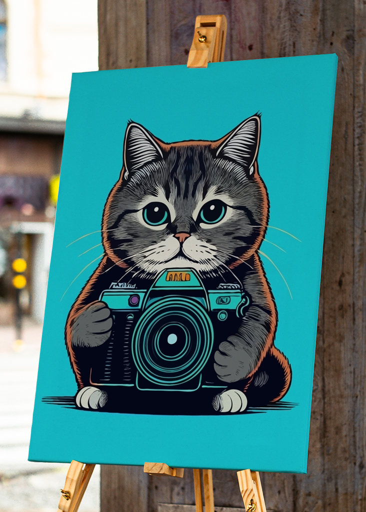 Mačiatko drží kameru