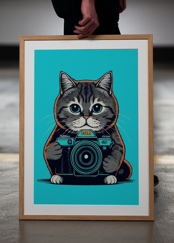 Mačiatko drží kameru