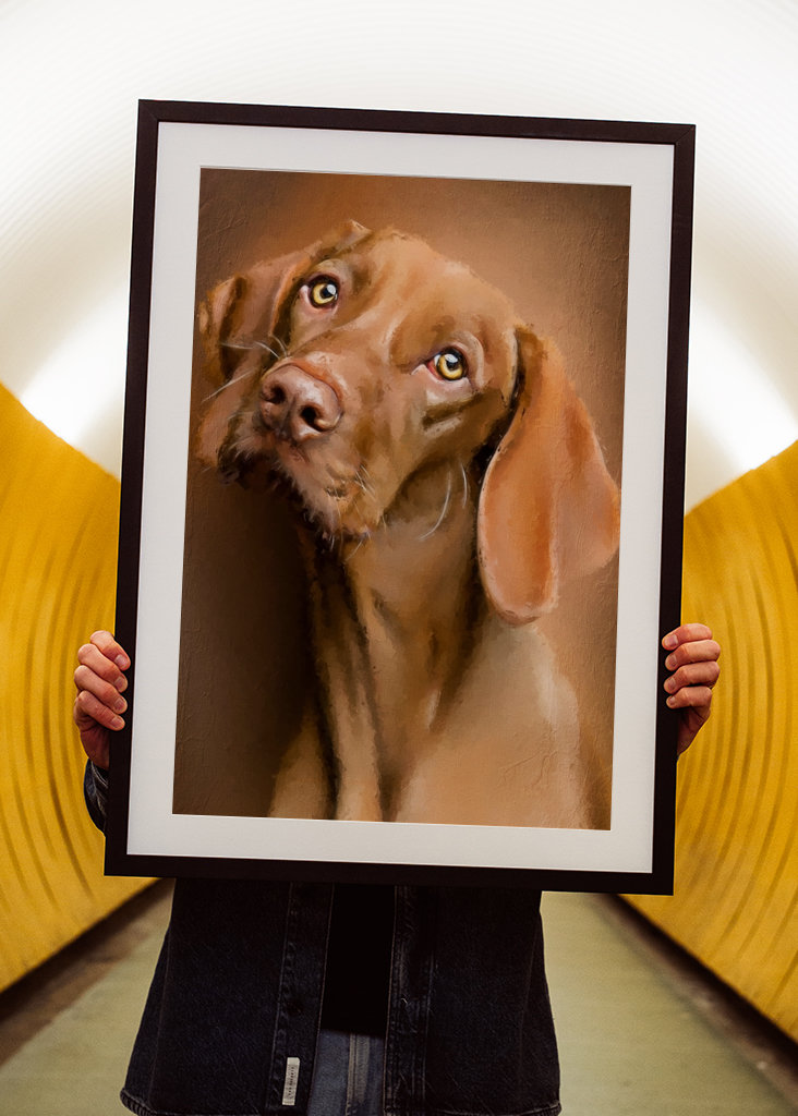 Cane marrone dipinto