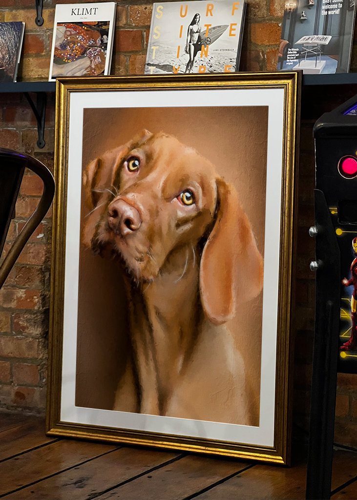 Cane marrone dipinto