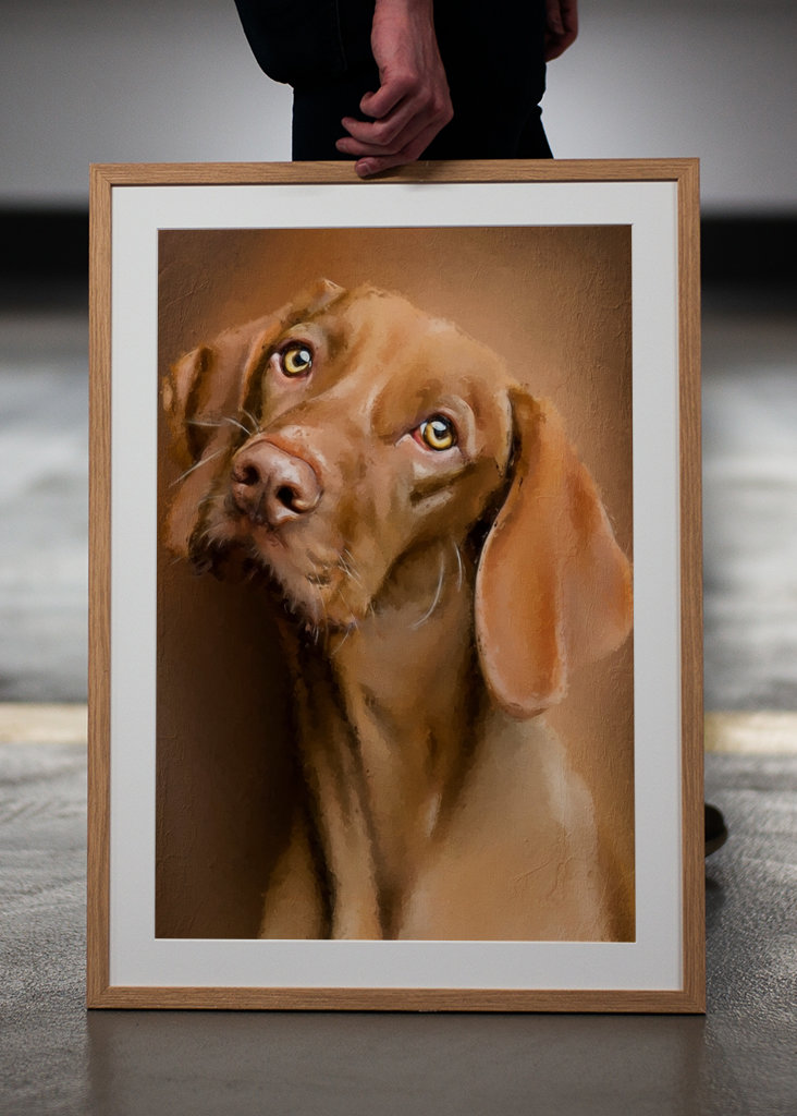 Cane marrone dipinto