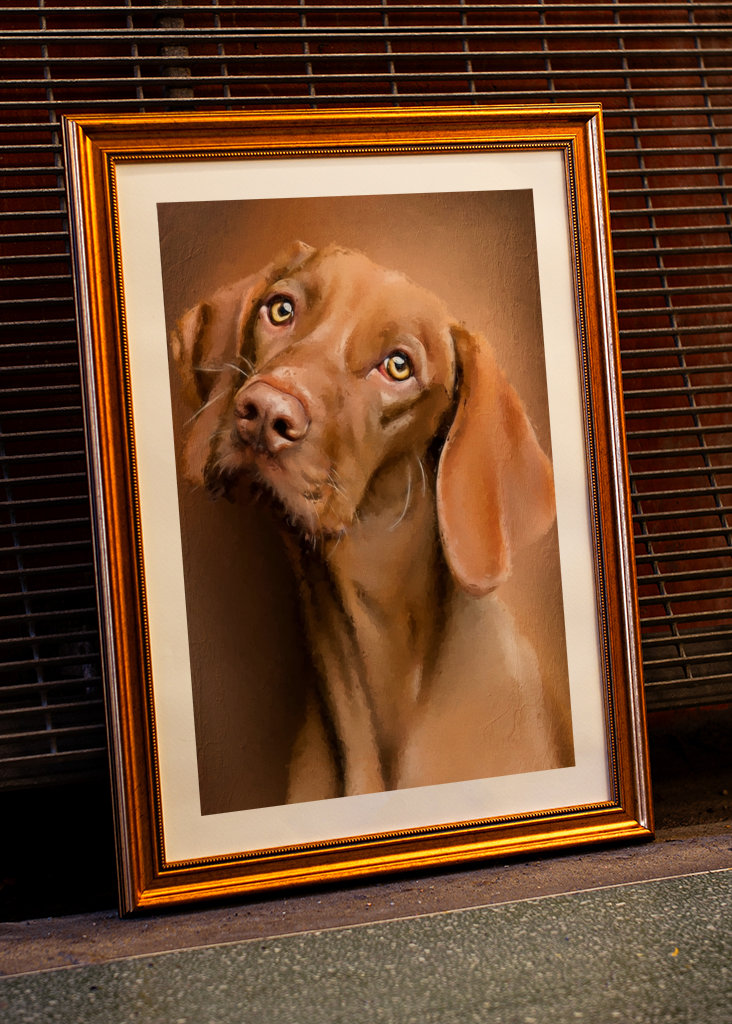 Cane marrone dipinto