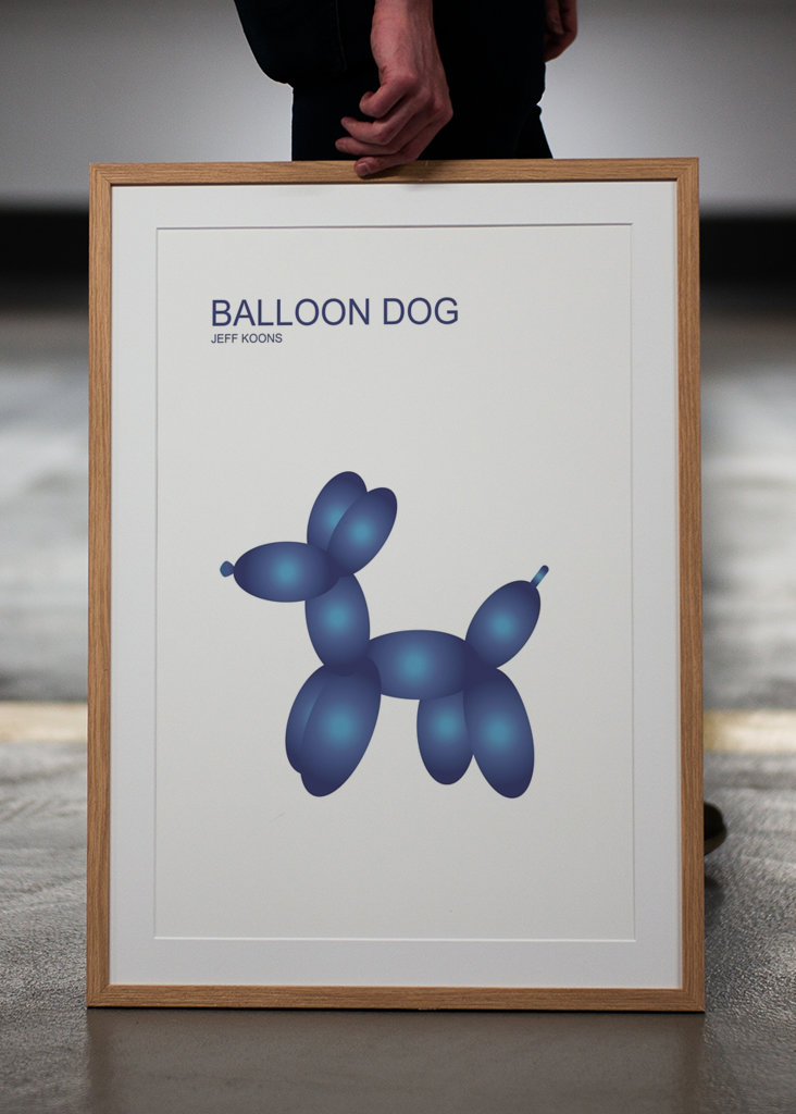 Cane palloncino blu, Jeff Koons de