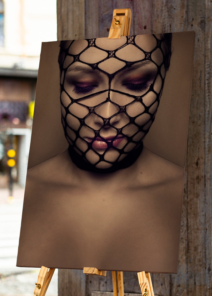 Mystisk kvinna i nät