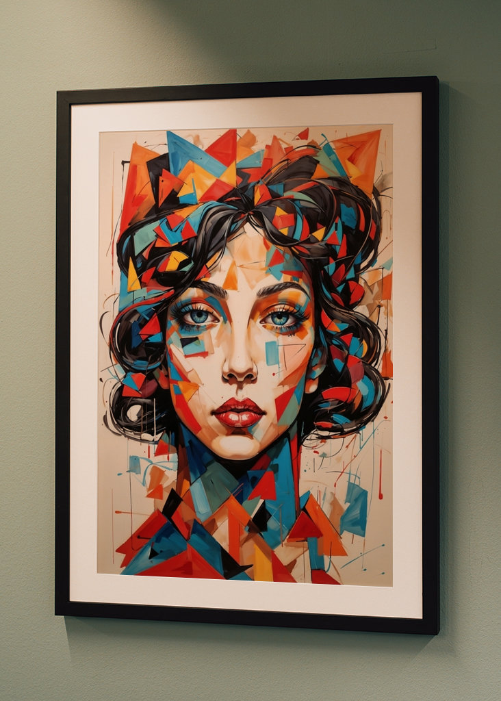 Portrait moderne femme abstraite