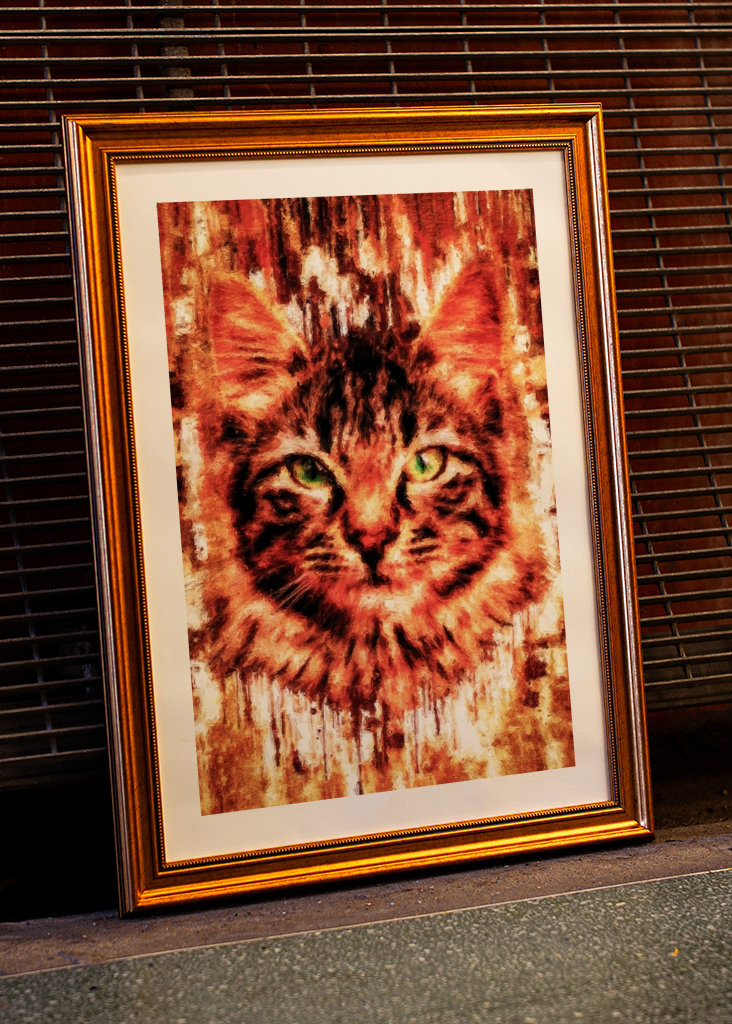 Söt katt ansiktsmålning