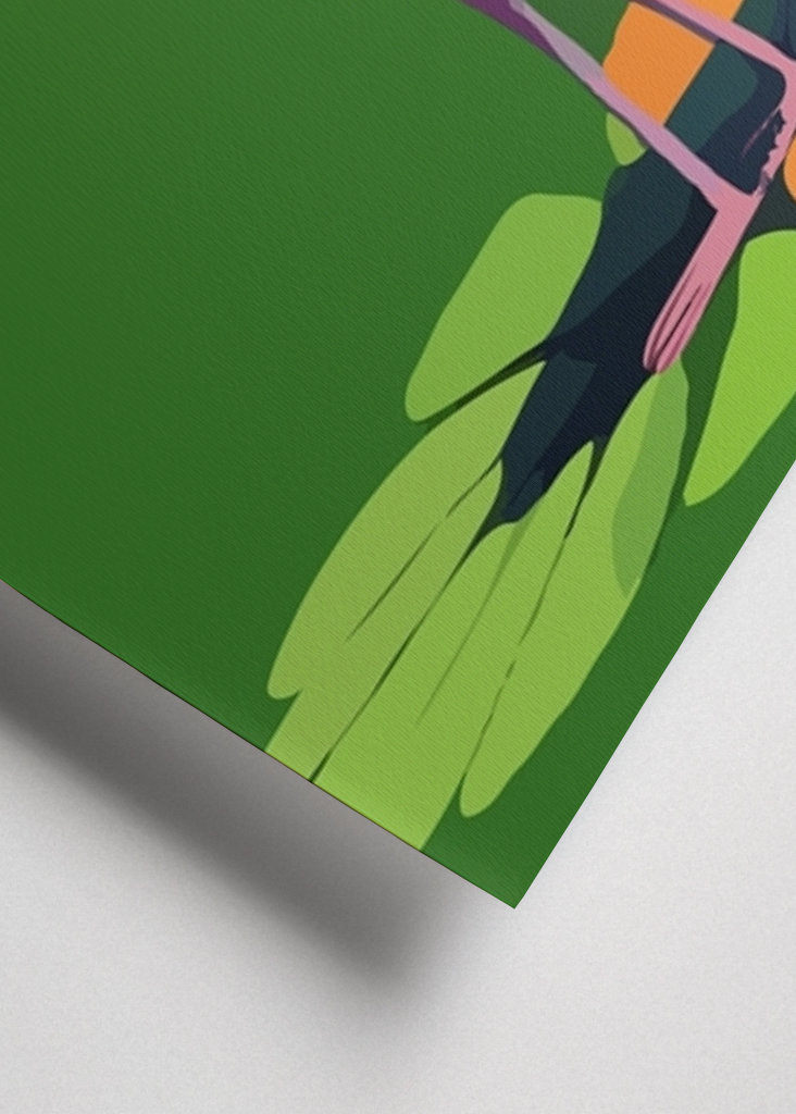 Fenicottero su foglia di loto