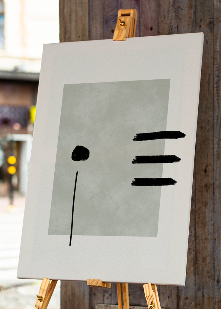 Œuvre d’art abstraite vert sauge