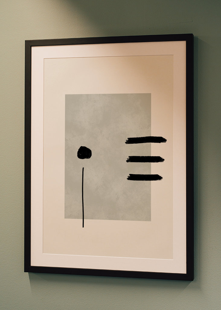 Œuvre d’art abstraite vert sauge