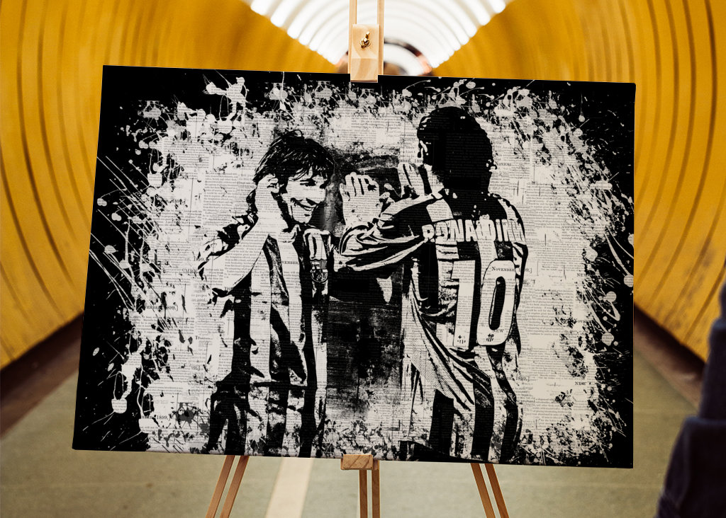  Ronaldinho mit Lionel Messi