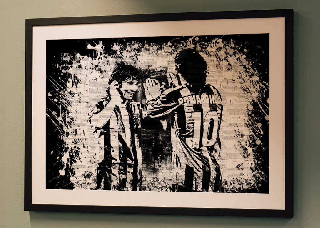  Ronaldinho mit Lionel Messi