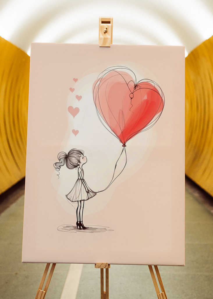 Mädchen mit Herzballon