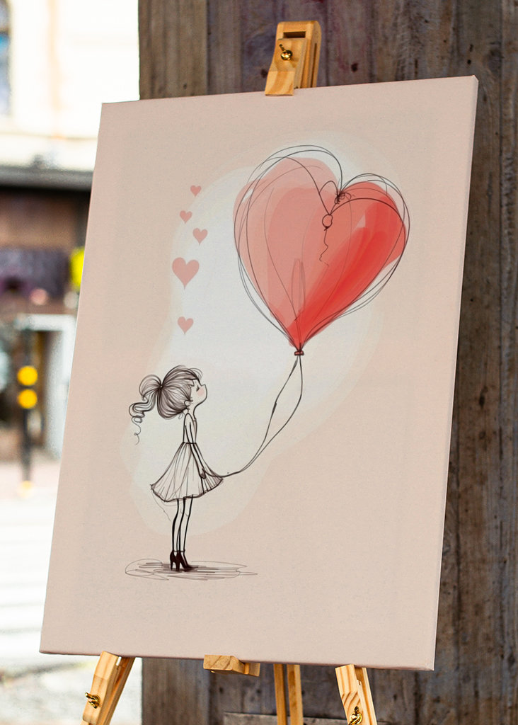 Mädchen mit Herzballon