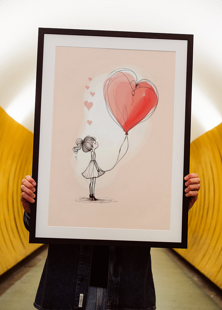 Mädchen mit Herzballon