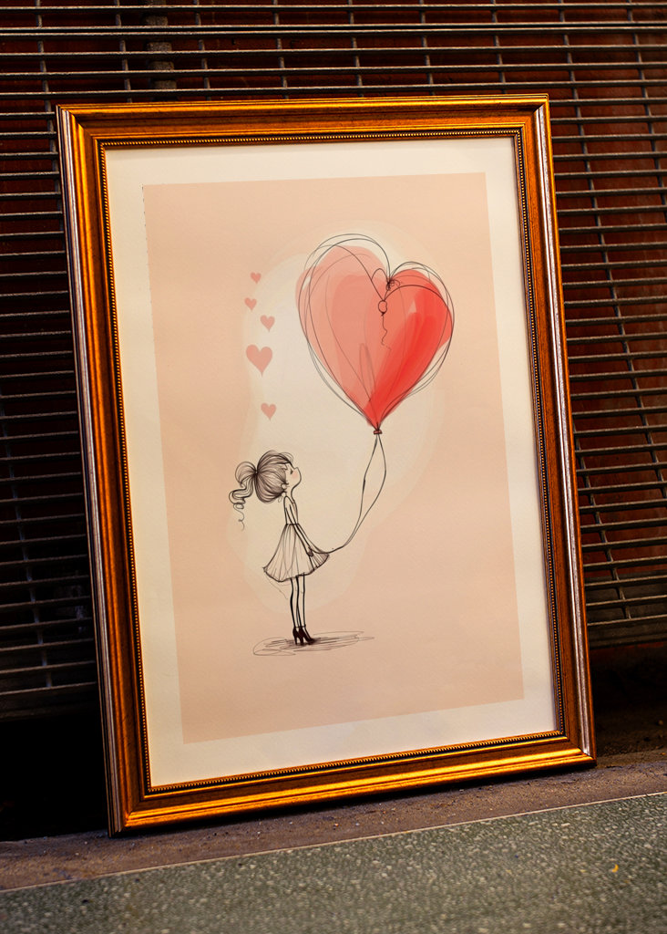 Mädchen mit Herzballon