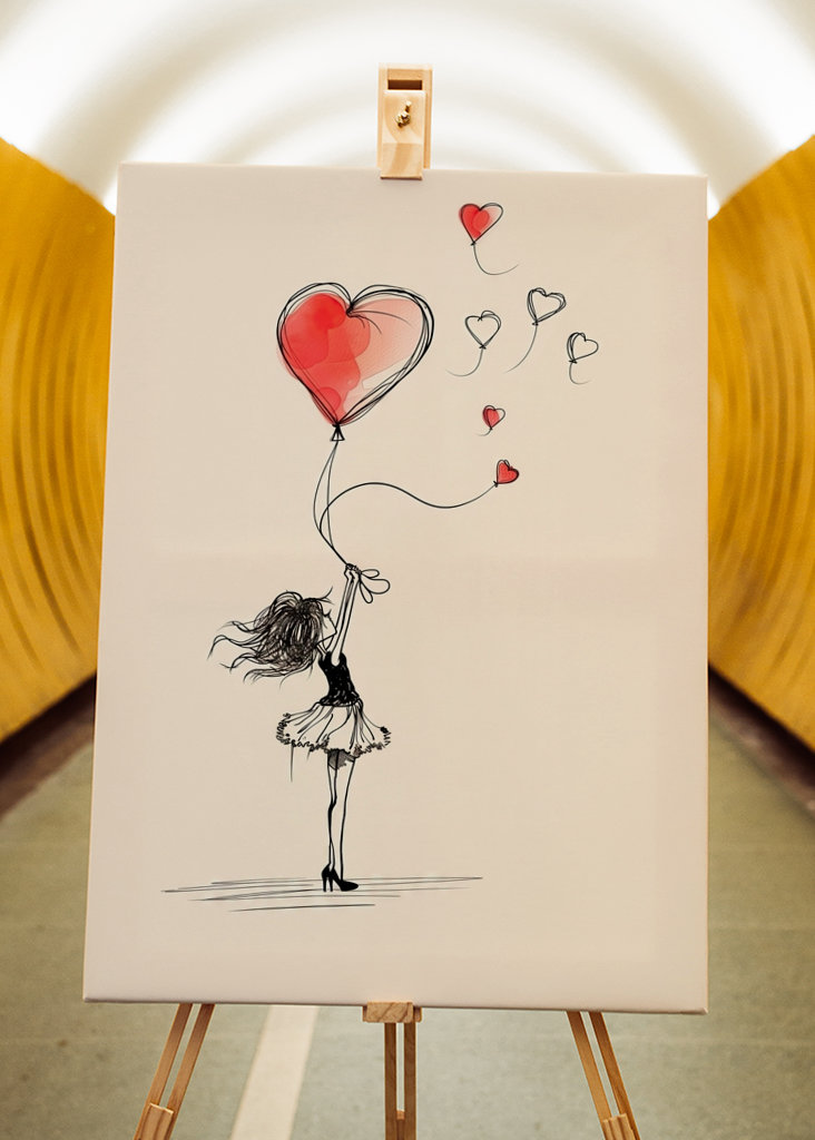 Balónek Dívka se srdcem V