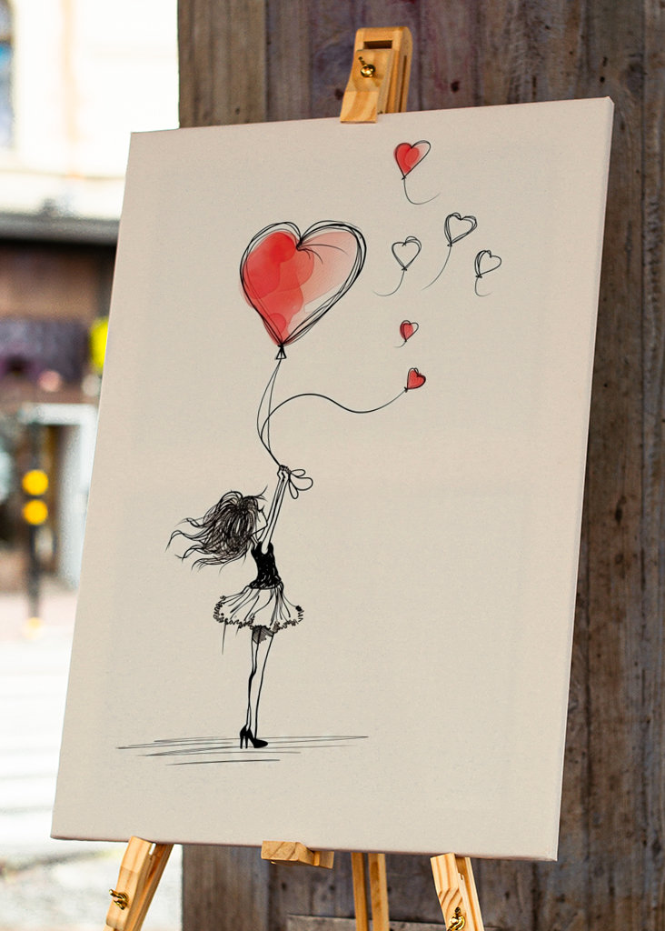 Balónek Dívka se srdcem V