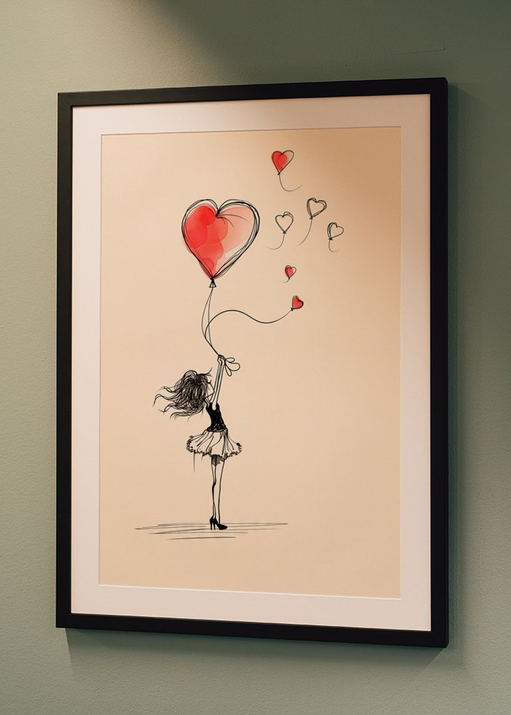 Balónek Dívka se srdcem V