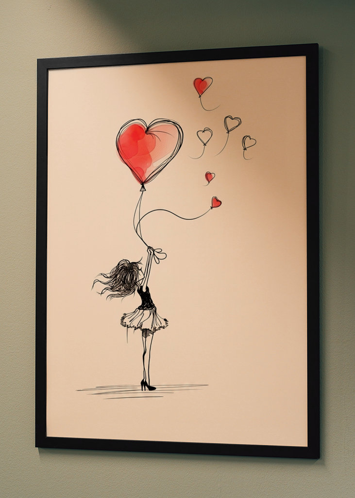 Balónek Dívka se srdcem V