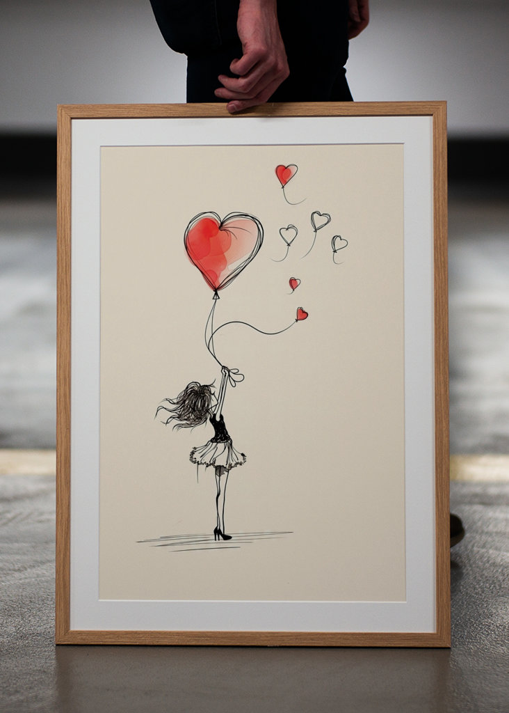 Balónek Dívka se srdcem V