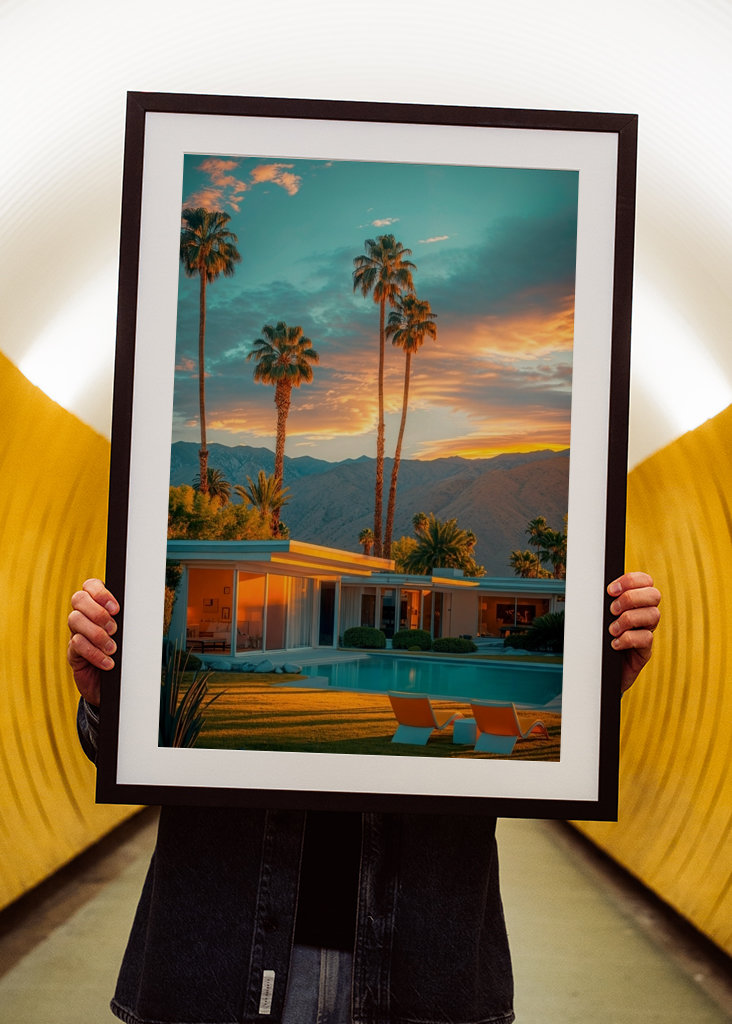 Coucher de soleil doré à Palm Springs