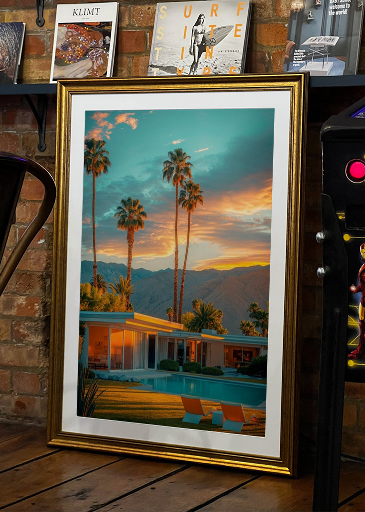 Coucher de soleil doré à Palm Springs