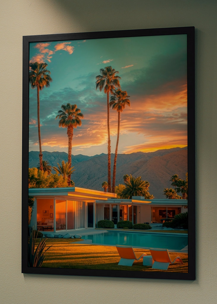 Coucher de soleil doré à Palm Springs